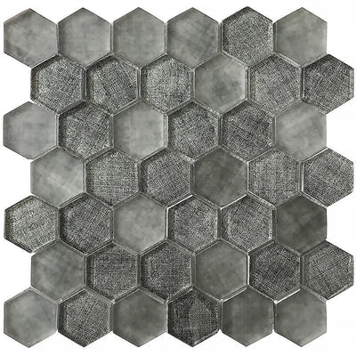 mir natural line sierra graphite linen hex wall and floor mosaic distributed by surface group natural materials