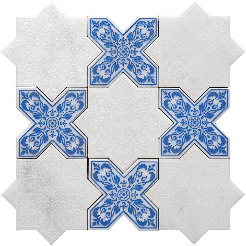 mir skalini pantheon pantheon white blue wall and floor mosaic distributed by surface group natural materials