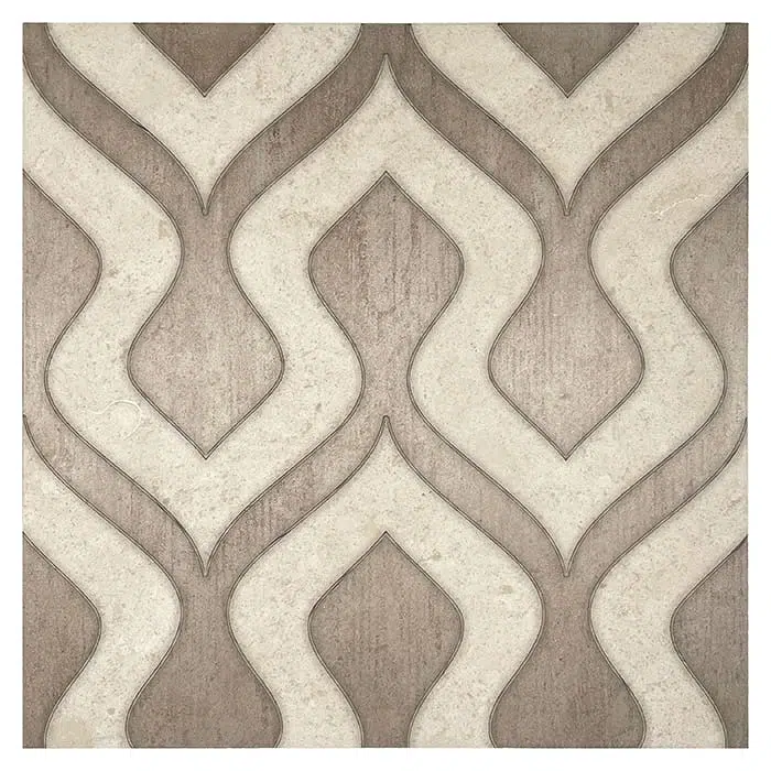 morocco beige textured perle blanc natural limestone square shape deco tile size 6 by 6 inch for interior kitchen and bathroom vanity backsplash wall and floor wet areas distributed by surface group and produced by artistic tile in united states