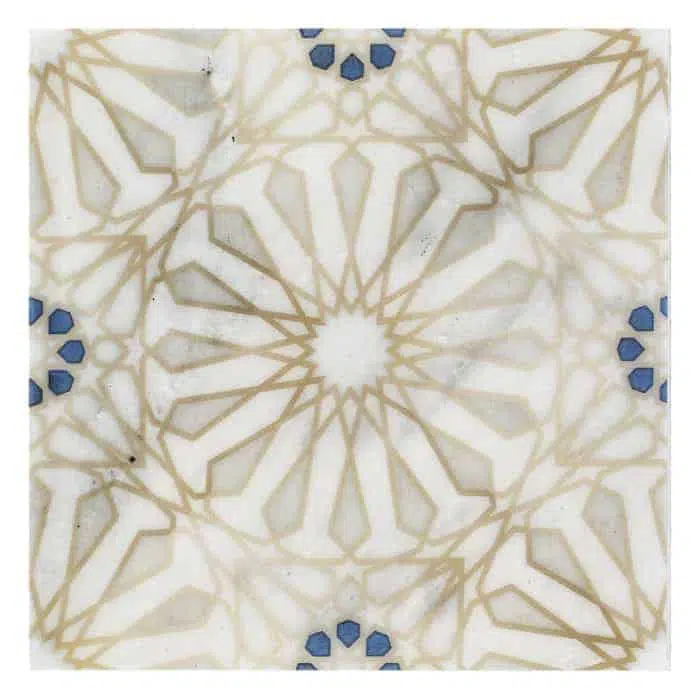 mossalli gold funky perle blanc natural limestone square shape deco tile size 12 by 12 inch for interior kitchen and bathroom vanity backsplash wall and floor wet areas distributed by surface group and produced by artistic tile in united states
