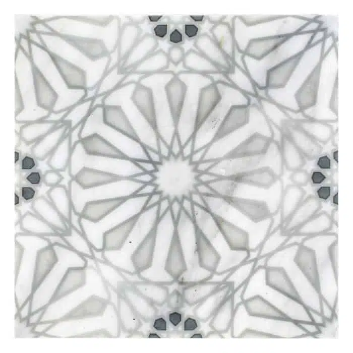 mossalli silver contemprorary perle blanc natural limestone square shape deco tile size 12 by 12 inch for interior kitchen and bathroom vanity backsplash wall and floor wet areas distributed by surface group and produced by artistic tile in united states
