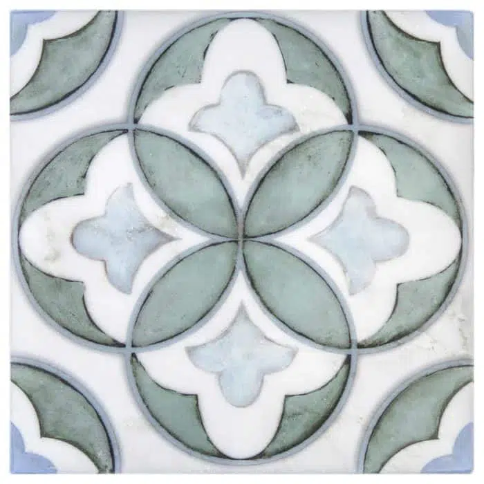 Mulholland Cypress Carrara Marble Deco Tile (12x12)