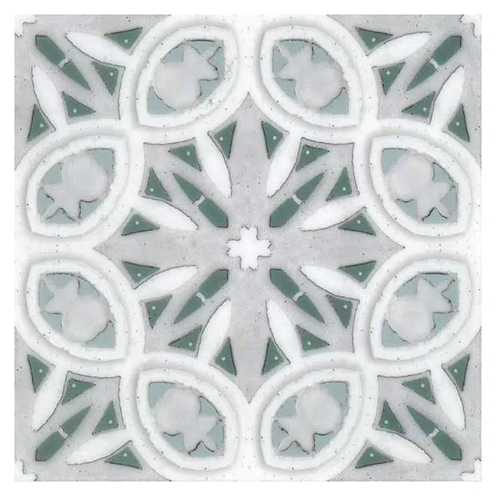 solstice envy oval carrara natural marble square shape deco tile size 12 by 12 inch for interior kitchen and bathroom vanity backsplash wall and floor wet areas distributed by surface group and produced by artistic tile in united states
