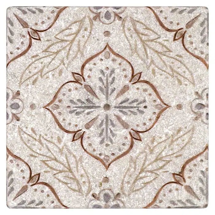 willow clay rounded carrara natural marble square shape deco tile size 12 by 12 inch for interior kitchen and bathroom vanity backsplash wall and floor wet areas distributed by surface group and produced by artistic tile in united states