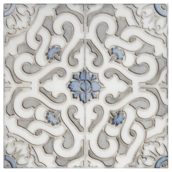zara sky modern perle blanc natural limestone square shape deco tile size 12 by 12 inch for interior kitchen and bathroom vanity backsplash wall and floor wet areas distributed by surface group and produced by artistic tile in united states