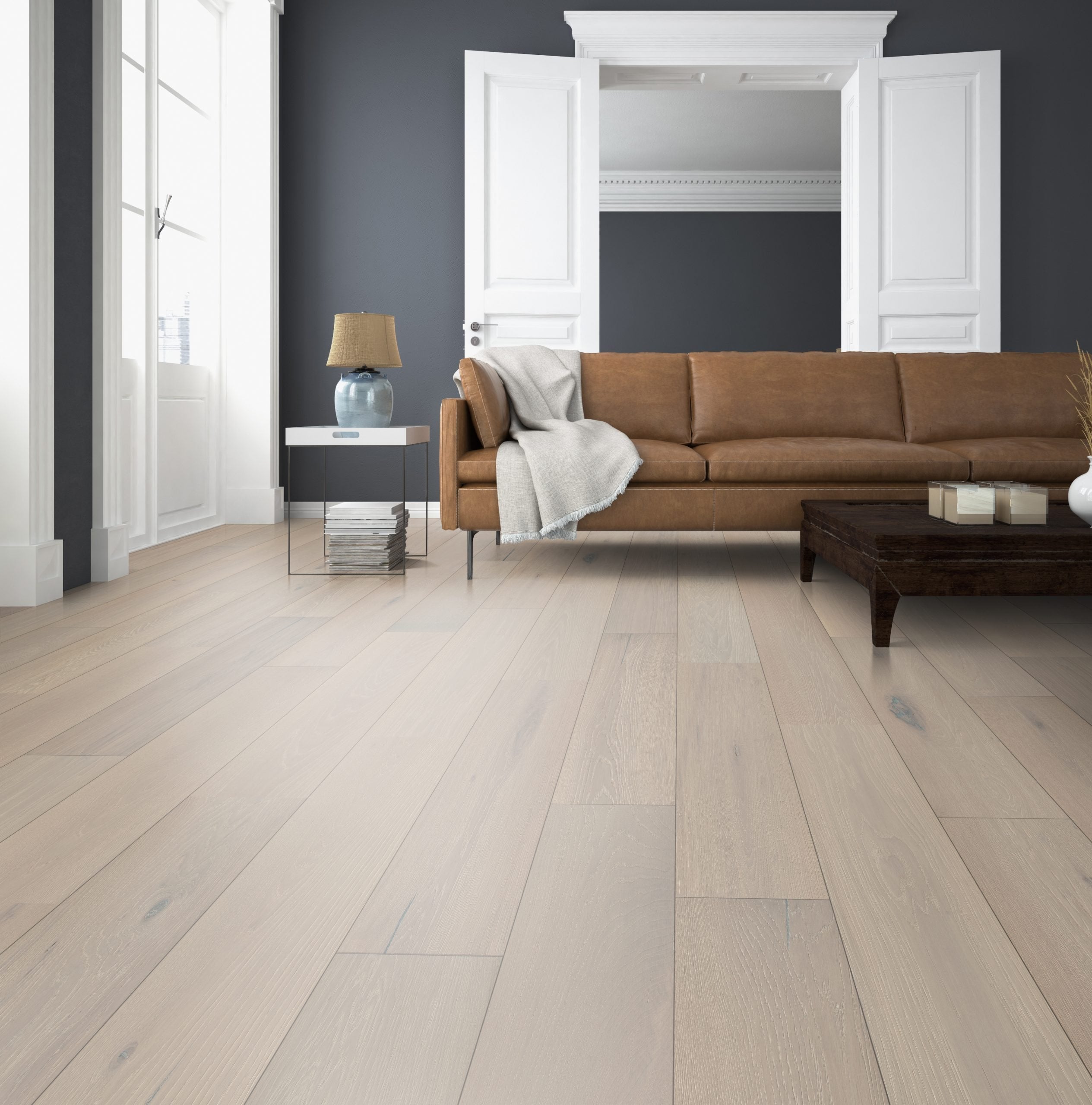teka colonial hartford german french white oak natural hardwood flooring plank stained white grey distributed by surface group international
